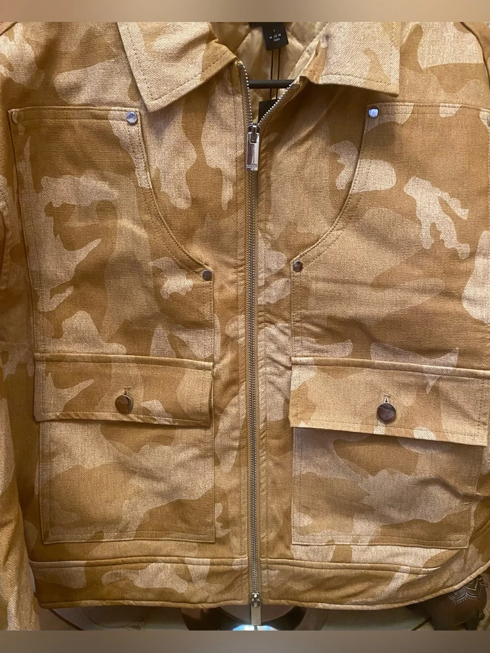 boohooMAN WashedCamo Boxy Harrington/Worker Jacket& FixedWaistCarpenter Trousers